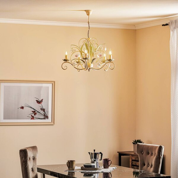 Lampadario a soffitto Luce Luminex, dimmerabile, Soggiorno / Sala da pranzo, Metallo, Fiorentino, Lampadario stile fiorentino