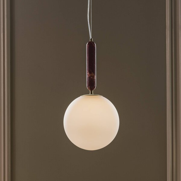 Globen Lighting Lampada a sospensione Torrano, dimmerabile, Rosso, Soggiorno / Sala da pranzo, Pietra, Scandinavo, Lampada a sospensione