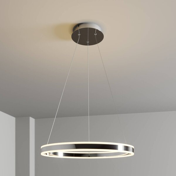 Lucande Lampada LED a sospensione Lyani, Ø 60 cm, cromo, dimmerabile Lyani Lucande,, Cromo / Argento, Soggiorno / Sala da pranzo, Metallo, Moderno