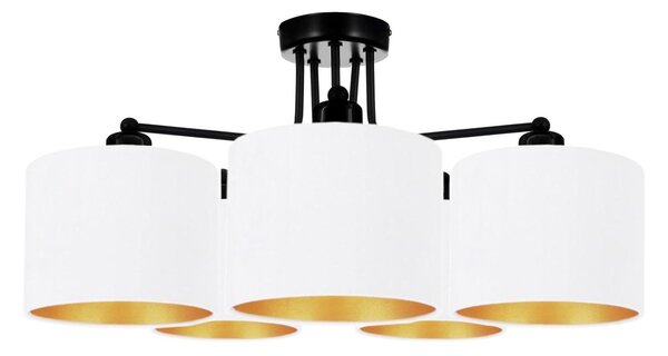 Lampada da soffitto bianca lampada lampada velour vintage moderna E27 lampada di design a 5 fiamme N230-E5-W