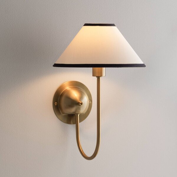 Globen Lighting Applique da parete IRIS, Crema / Ambra, Soggiorno / Sala da pranzo, Tessuto / Stoffa / Seta, Scandinavo, Applique