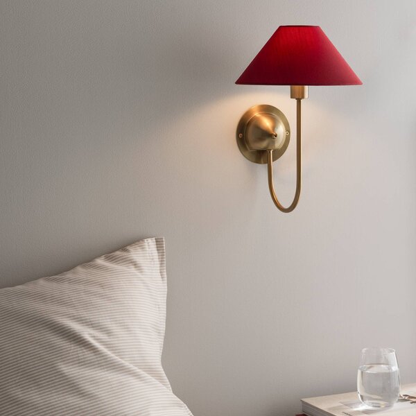 Globen Lighting Applique da parete IRIS, Rosso, Soggiorno / Sala da pranzo, Tessuto / Stoffa / Seta, Scandinavo, Applique