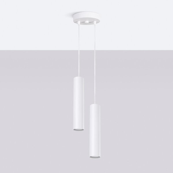 Lampada a sospensione LAGOS 2P bianco 2xGU10 10W acciaio 118x15x15cm Sollux Lighting