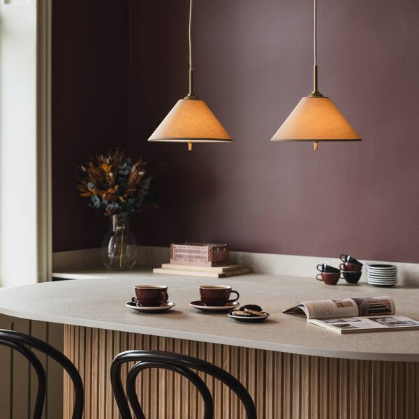 Globen Lighting Lampada a sospensione IRIS, dimmerabile, Marrone / Ruggine, Soggiorno / Sala da pranzo, Tessuto / Stoffa / Seta, Scandinavo, Lampada a sospensione