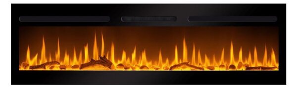 CHEMIN'ARTE - Caminetto elettrico da incasso Elysée 3XL 152 cm con fiamme LED, riscaldamento programmabile, telecomando