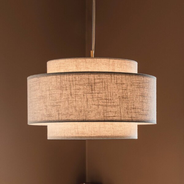 Globen Lighting Lampada a sospensione Noah Bouclé, dimmerabile, Crema / Ambra, Soggiorno / Sala da pranzo, Tessuto / Stoffa / Seta, Scandinavo, Lampada a sospensione