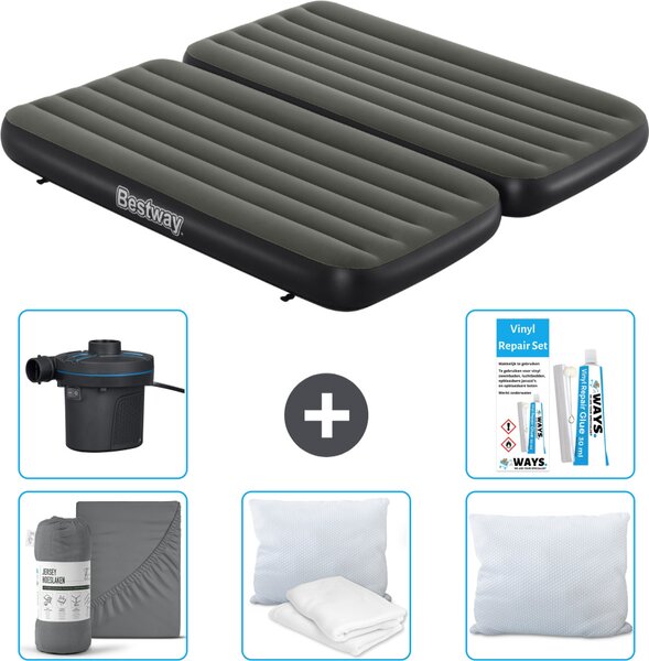 Materasso gonfiabile Bestway - 3 in 1 - 1 persona - 2 persone - 99 x 188 x 25 cm - Verde - accessori inclusi