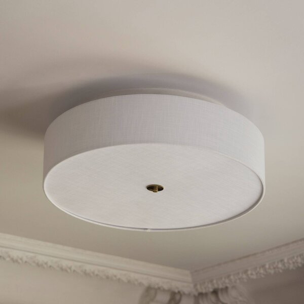 Globen Lighting Plafoniera Noah Ø 65 cm bianca Noah, dimmerabile, Bianco / Opale, Soggiorno / Sala da pranzo, Tessuto / Stoffa / Seta, Scandinavo