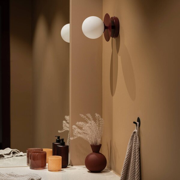Globen Lighting Applique da parete ART DECO, dimmerabile, Rosso, Soggiorno / Sala da pranzo, Vetro, Scandinavo, Applique