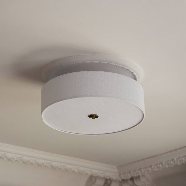 Globen Lighting Plafoniera Noah Ø 50 cm bianca Noah, dimmerabile, Bianco / Opale, Soggiorno / Sala da pranzo, Tessuto / Stoffa / Seta, Scandinavo