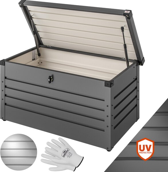 GARDEBRUK® Baule da Esterno con Coperchio 2 Chiavi 385L Cassapanca Contenitore Box Porta Attrezzi Bauli Giardino Contenitori Cuscini Box Utensili