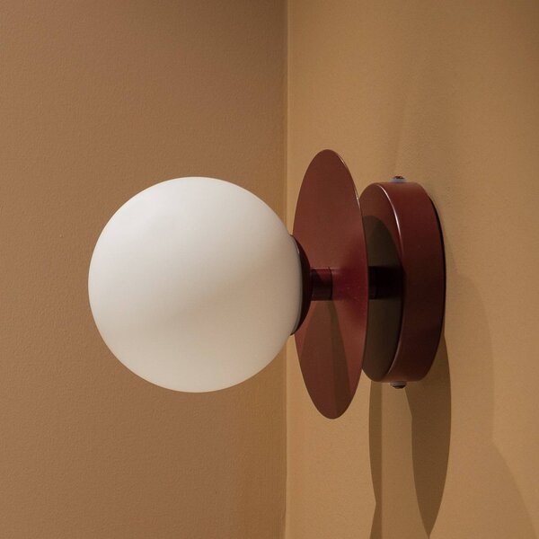 Globen Lighting Applique da parete ART DECO, dimmerabile, Rosso, Soggiorno / Sala da pranzo, Vetro, Scandinavo, Applique