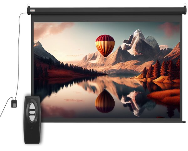 HOMCOM Schermo per Proiettore 100" Formato 4:3 Regolabile con Telecomando, 203x152cm, Nero
