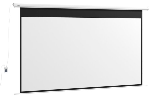 HOMCOM Telo per Proiettore 120" 16:9 Motorizzato con Telecomando, Fissaggio a Muro e Soffitto, Bianco | Aosom Italy