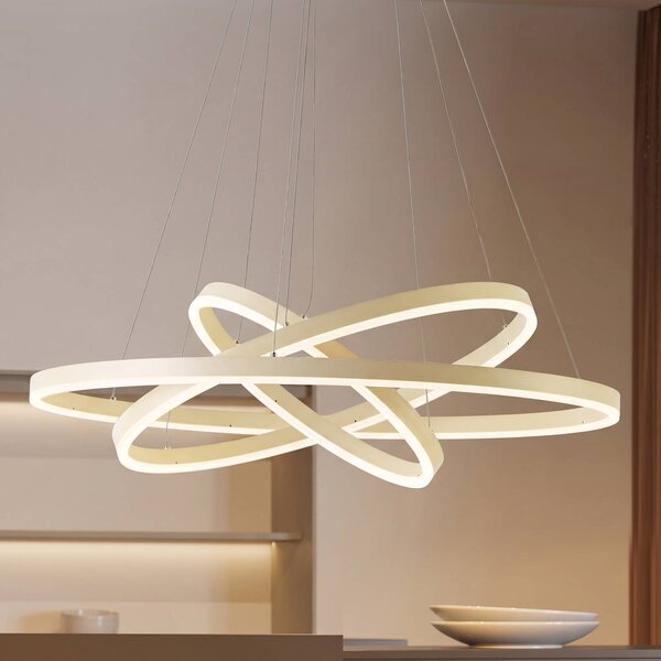 Lampada a sospensione Albiona Arcchio, dimmerabile, Crema / Ambra, Metallo, Moderno, Lampada a sospensione
