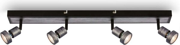Lampada da soffitto a LED Lampada da soffitto Spot orientabile 4xGU10 4,9W argento antico Briloner