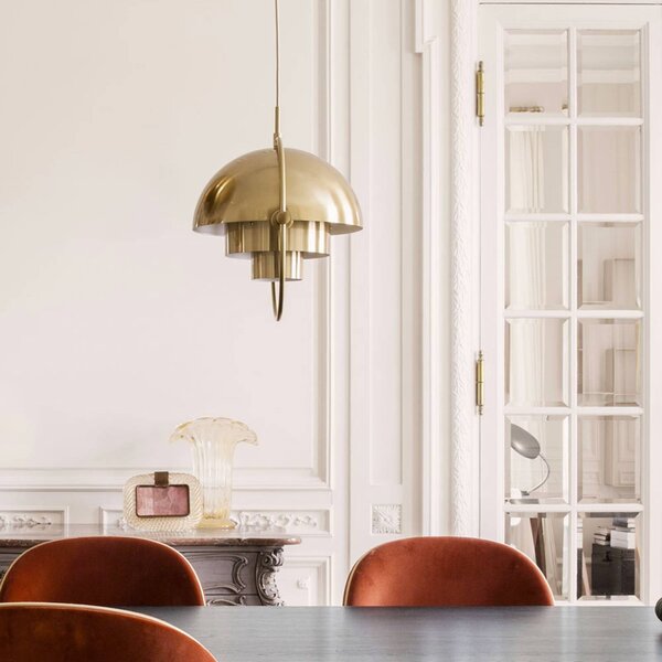GUBI Lampada a sospensione Multi-Lite, dimmerabile, Ottone / Oro, Soggiorno / Sala da pranzo, Metallo, Design, Lampada a sospensione