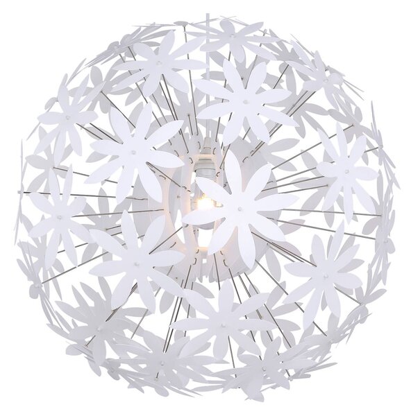 Globo Sospensione Stella fiori di plastica, bianco