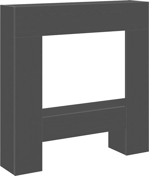 Cornice per Camino Rovere Nero 81x18x82 cm in Truciolato