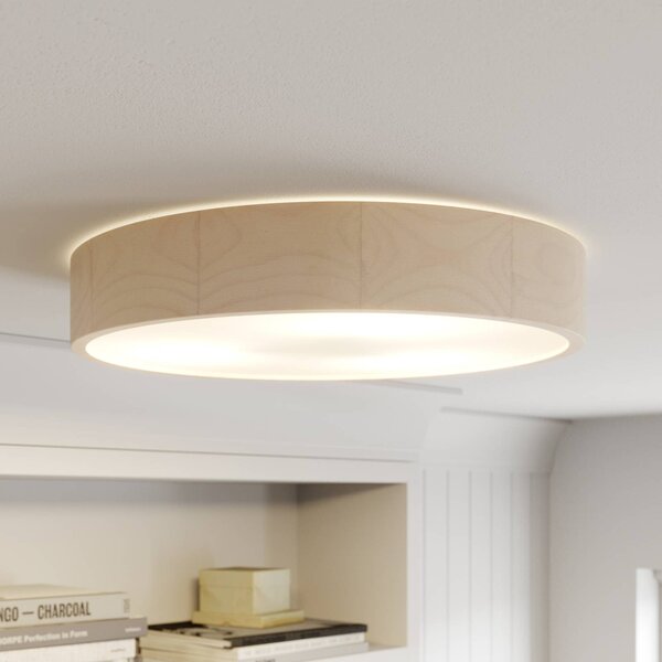 Plafoniera soffitto Kerio Envostar, dimmerabile, Bianco / Opale, Soggiorno / Sala da pranzo, Legno, Moderno, Plafoniera