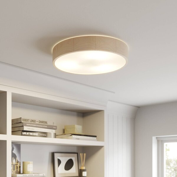 Plafoniera soffitto Kerio Envostar, dimmerabile, Bianco / Opale, Soggiorno / Sala da pranzo, Legno, Moderno, Plafoniera
