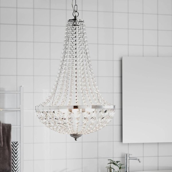 Markslöjd Lampadario di cristallo Gränsö, dimmerabile, Chiaro / Trasparente, Bagno, Cristallo, Lampadario di cristallo