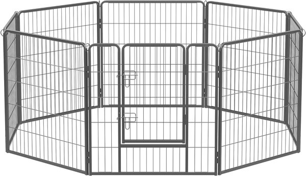FEANDREA, recinto all'aperto per cani, 8 griglie 77 x 80 cm ciascuna, nero