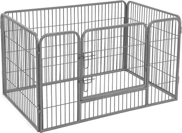 FEANDREA recinto da esterno per animali domestici, recinto per cuccioli, 122 x 80 x 70 cm, grigio