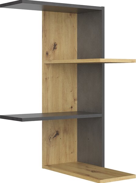 FMD mobili scaffale ad angolo con 4 livelli 45 x 45 x 75 cm in rovere Artisan / Matera scaffale a zig zag per camera da letto, soggiorno, cucina