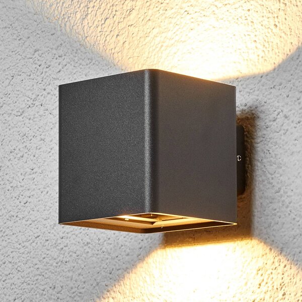 Applique da esterni a LED Aaron Lucande, Nero, Alluminio, Moderno, Applique LED da esterni
