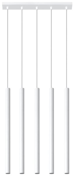 Lampada a sospensione PASTELO 5 bianco 5xG9 8W acciaio 90x5x45cm Sollux Lighting