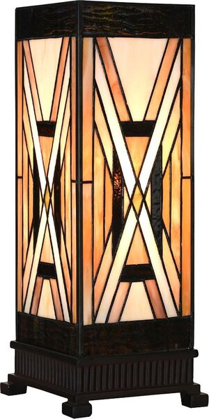 LumiLamp 5LL-6359 Lampada da tavolo Tiffany Marrone Beige 17x17x44 cm E27 40W