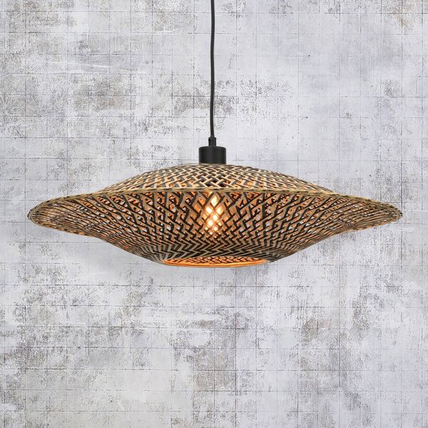 Good & Mojo Lampada a sospensione Bali, dimmerabile, Legno chiaro, Soggiorno / Sala da pranzo, bambù, Design, Lampada a sospensione