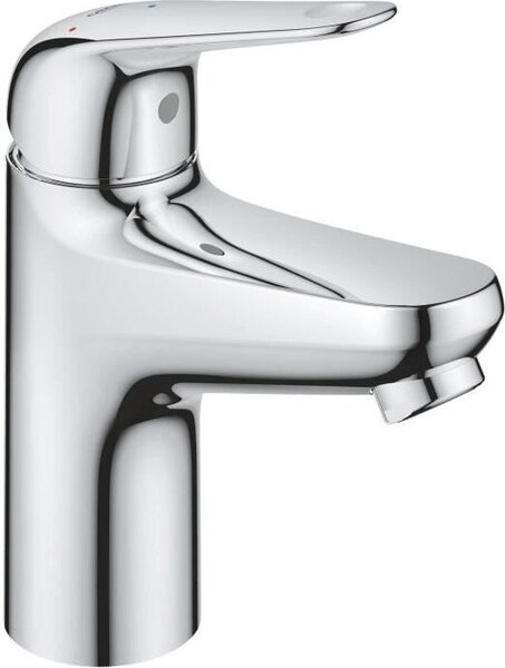 Miscelatore lavabo GROHE Swift, cromato, misura S, apertura acqua fredda, risparmio idrico, set di scarico Clic Clac