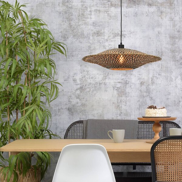 Good & Mojo Lampada a sospensione Bali, dimmerabile, Legno chiaro, Soggiorno / Sala da pranzo, bambù, Design, Lampada a sospensione
