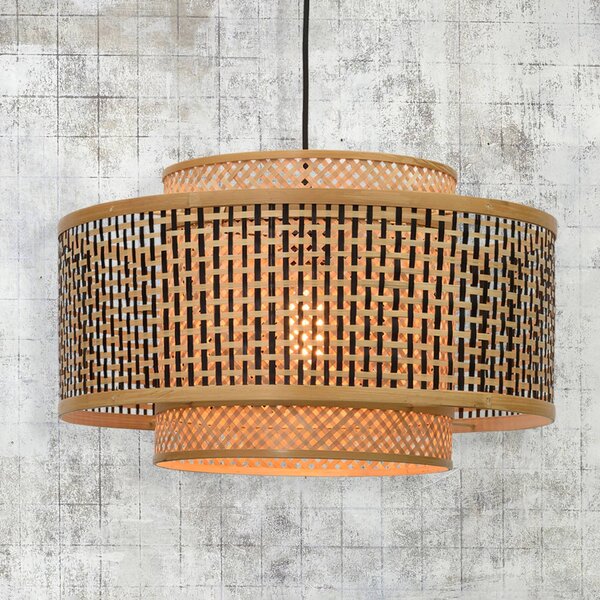 Good & Mojo Lampada a sospensione Bhutan, dimmerabile, Legno chiaro, Soggiorno / Sala da pranzo, bambù, Design, Lampada a sospensione