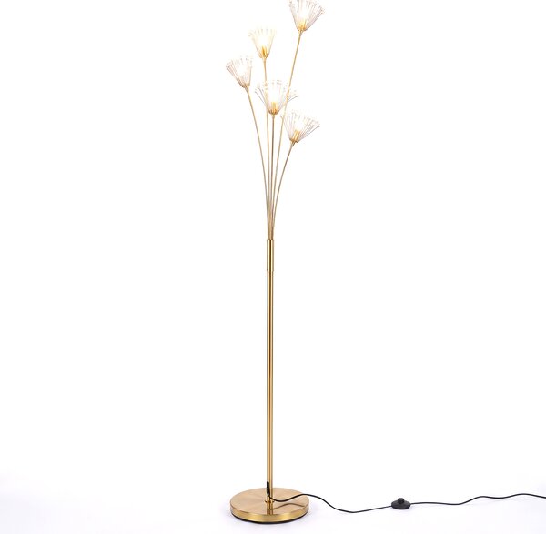 Costway Lampada da soggiorno a forma di dente di leone con base stabile aste in metallo, Lampada da terra per camera da letto studio e soggiorno