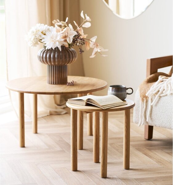 Tavolino rotondo in rovere massiccio ø 40 cm Jena – House Nordic