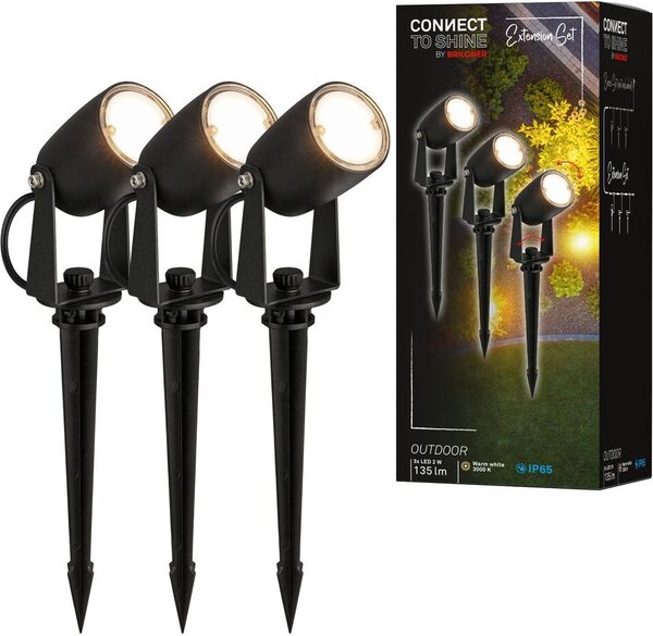 CONNECT TO SHINE Set di espansione Iris con set di 3 faretti da giardino a LED, IP65
