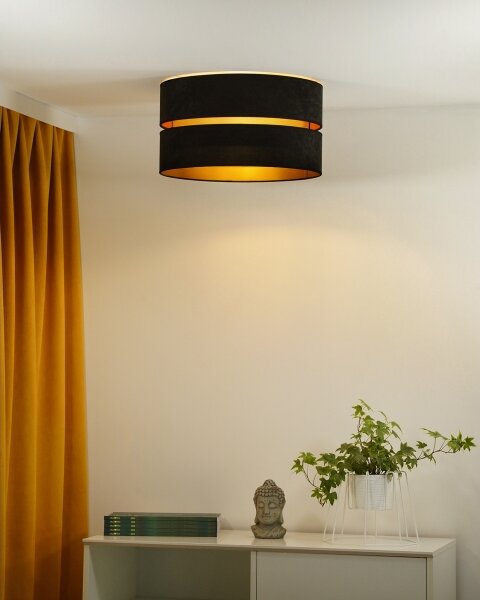 Duolla - Plafoniera DUO 1xE27/40W/230V diametro 40 cm nero/oro