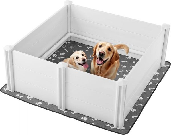 Cassetta per cuccioli 122x122x46cm - cassetta per cuccioli con porta regolabile - ideale per cani di taglia grande