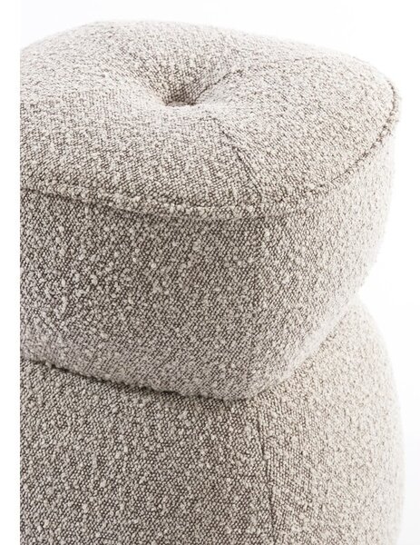 Sgabello in tessuto bouclé beige Leyla - Light & Living