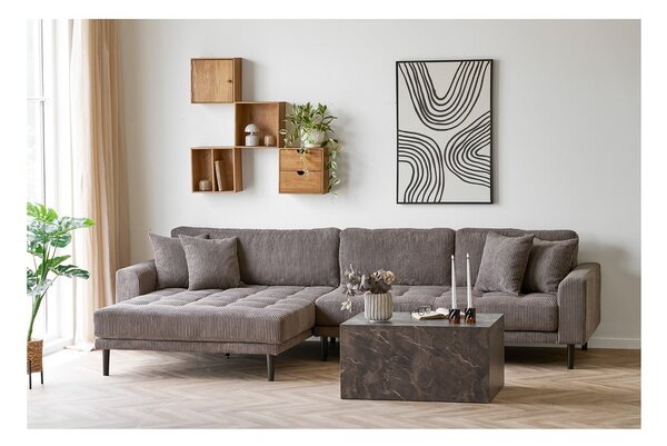 Mensola di colore naturale in rovere massiccio con ripiani multipli 18 cm Townsville – House Nordic