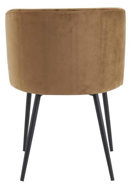 Sedia da pranzo in velluto marrone Elyna - Light & Living