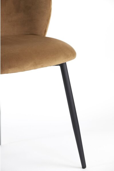 Sedia da pranzo in velluto marrone Elyna - Light & Living