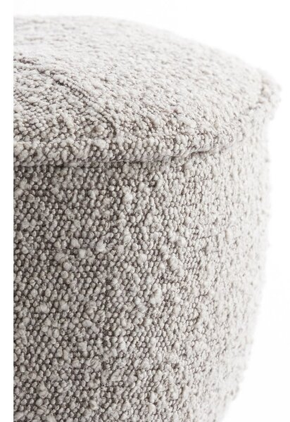 Sgabello in tessuto bouclé beige Leyla - Light & Living