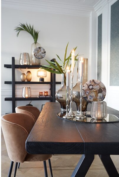 Sedia da pranzo in velluto marrone Elyna - Light & Living