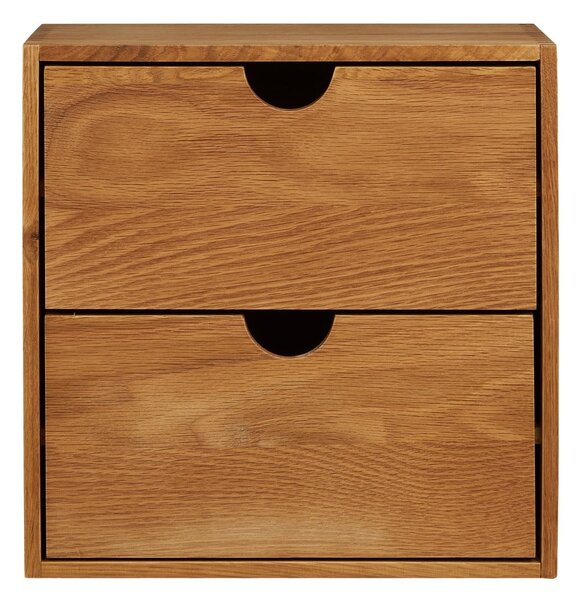 Mensola di colore naturale in rovere massiccio con ripiani multipli 18 cm Townsville – House Nordic