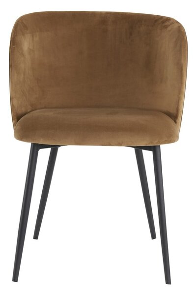 Sedia da pranzo in velluto marrone Elyna - Light & Living