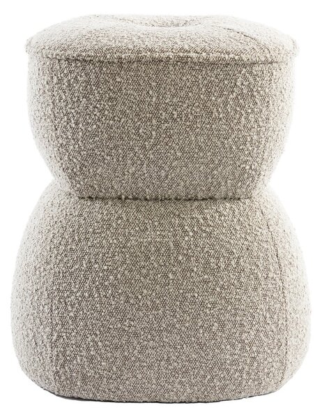 Sgabello in tessuto bouclé beige Leyla - Light & Living